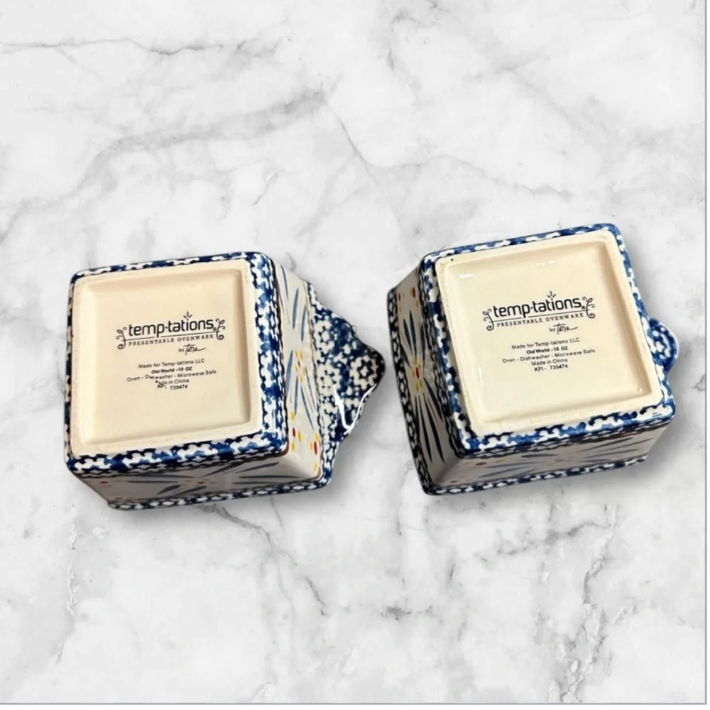 Temp-tations presentable ovenware by Tara old world ceramic set of 2 10oz